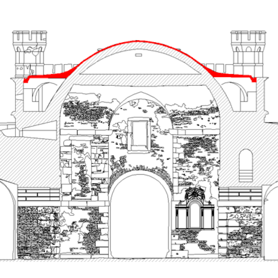 Porta Vescovo cross section